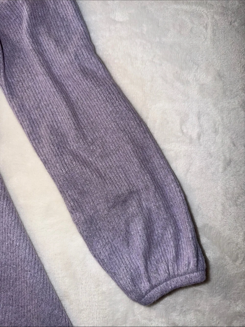 GAP Lavender Ribbed Lace-Up Long Sleeve Casual Dress